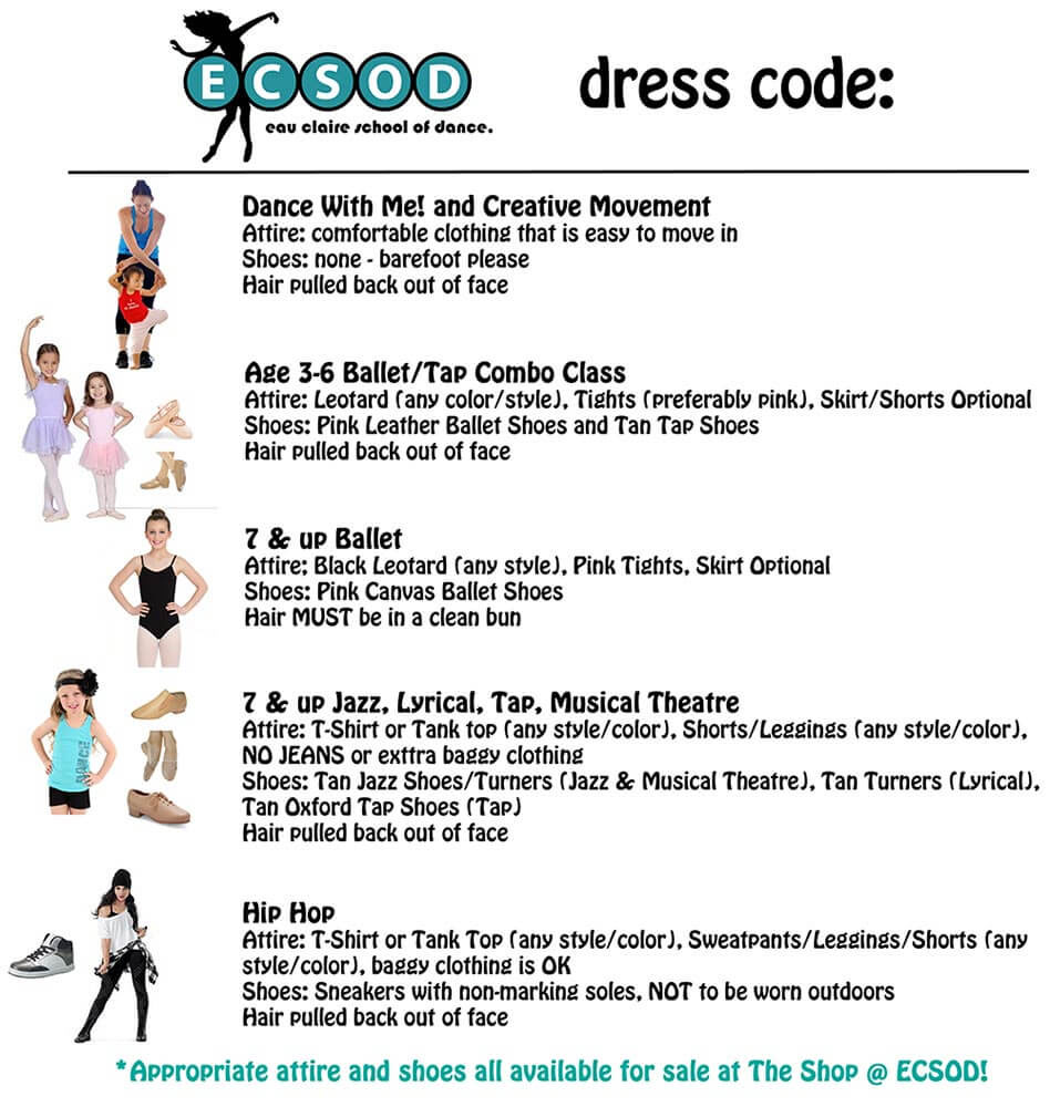 Eau claire school of dance dress code